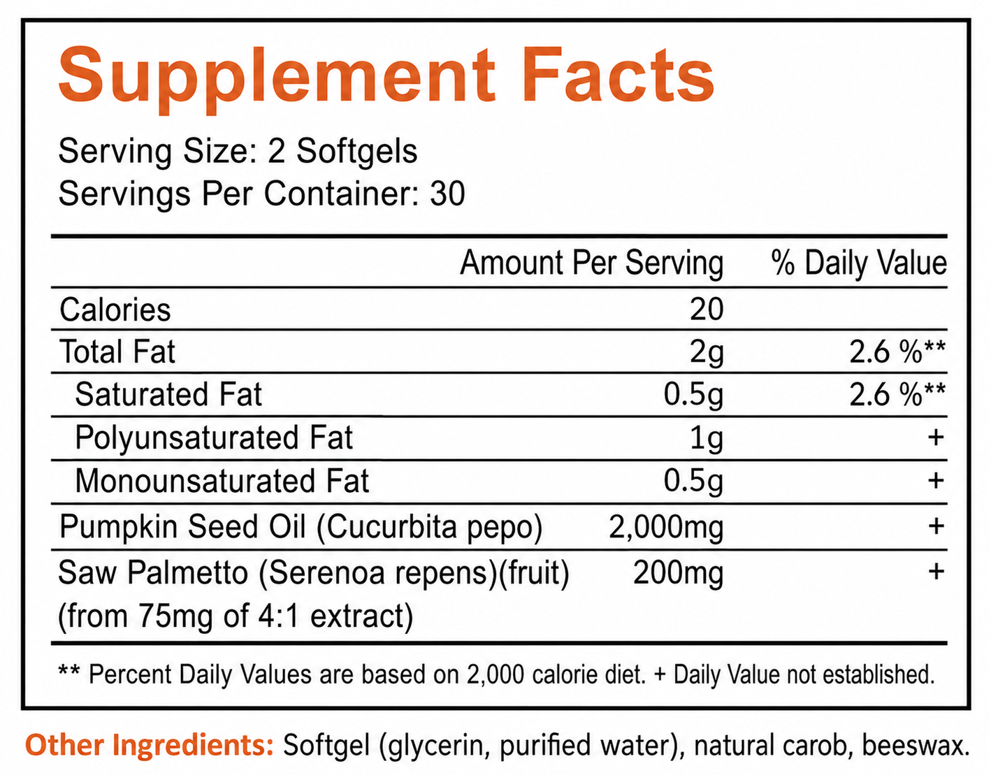 Pumpkin Seed Oil Softgels